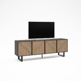 Marckeric Crna/u prirodnoj boji TV komoda u dekoru hrasta 161x55x35 cm Alana – | shoptok.hr