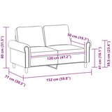  Dvosjed od tkanine crvena boja vina 120 cm od umjetne kože | shoptok.hr