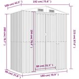  Vrtno spremište antracit 192x108x223 cm od pocinčanog čelika | shoptok.hr