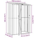  Vrtne hiške Antracit 140,5 x 74 x 200 cm Kovina, (5000143419) | Shoptok.si