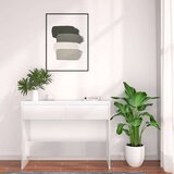 vidaXL Konzolna mizica bela 100x35x76,5 cm iverna plošča | Shoptok.si