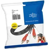 Činč kabl 10 met., 2 x RCA - AK/10, Crni