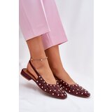 Boto Embellished Ballet Flats On Flat Heel Burgundy Nilarisela | shoptok.hr
