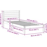  Krevetna konstrukcija Bijelo 80 x 210 cm Čvrsta borova drva | shoptok.hr