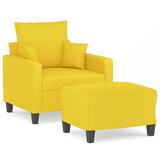  Fotelja s tabureom svjetložuta 60 cm od tkanine | shoptok.hr