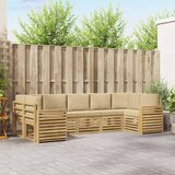  Set vanjskih sofa 7 pcs Bijela i bež 304 x 132,5 x 73 cm | Eponuda.com
