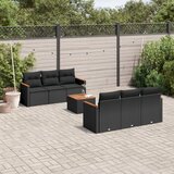  7-dijelni set vrtnih sofa od poliratana s jastucima crni | shoptok.hr