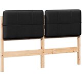 Tapecirani uzglavlje Smeđa i crna 120 cm Čvrsto borovo drvo | shoptok.hr