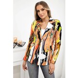 Turecki Printed cotton jacket with a button black+camel | Shoptok.si