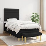 The Living Store Box spring postelja z vzmetnico črna 100x200 cm blago - Box Spring Postelja, (21513369) Cene