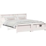  Krevetna konstrukcija Bijelo 200 x 200 cm Masivna borovina | shoptok.hr