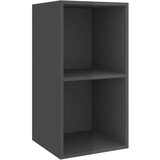 Maison Chic Stenska TV omarica - TV stojalo - Televizijska omarica visok sijaj siva 37x37x72 cm iverna plošča, (21699357) Cene