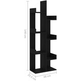 vidaXL Knjižna omara črna 48x25,5x140 cm iverna plošča, (20620581) | Shoptok.si