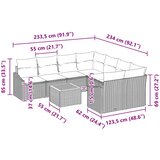  Sjedeća garnitura za vrt 9 kom. Crna poliratan | shoptok.hr