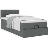 vidaXL Otomanski okvir kreveta s madraca tamnosivi 80x200cm od tkanine | shoptok.hr
