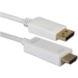 Kabel dp male - hdmi male 1,8m beli