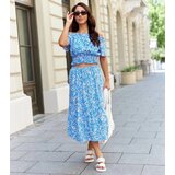 UR/CEO Blue set with top and midi skirt Elora | shoptok.hr