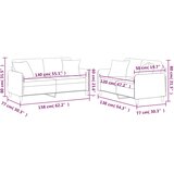  2-dijelni set sofa s jastucima crni od tkanine | shoptok.hr