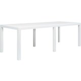The Living Store Vrtna miza iz plastike 220x90x72 cm bela videz ratana - Vrtna Miza, (21458838) Cene