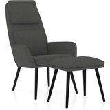  Stol za sproščanje s stolčkom temno sivo blago, (20935288) | Shoptok.si