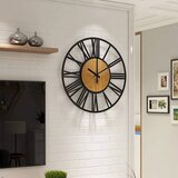 Tutumi Okrugli zidni sat Loft 35 cm metalni/drveni | shoptok.hr