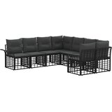  Set vanjskih sofa s jastukom 8 pcs Crna i tamno siva Poliester | shoptok.hr