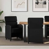 vidaXL jedilni stoli s kolesi 2 pcs črna 58 x 65 x 98 cm umetna koža | Shoptok.si