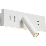 QAZQA Stenska svetilka bela nastavljiva z USB-C vklj. LED - Modric Cene