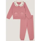 Komplet džemper i pantalone za decu, Pleteni, Roze