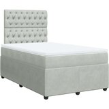 vidaXL Box spring postelja z vzmetnico svetlo siva 120x190 cm žamet | Shoptok.si