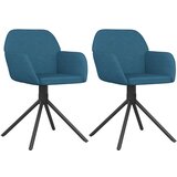vidaXL Vrtljiv jedilni stol 2 kosa moder žamet, (20944090) | Shoptok.si