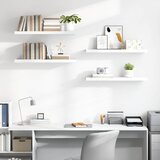 Plutajuće zidne police 4 kom sjajne bijele 90x23,5x3,8 cm MDF | Eponuda.ba