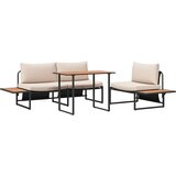  Vrtni set za objed 3 pcs Sivo-smeđa Čelik | shoptok.hr
