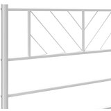 vidaXL Metalni okvir kreveta uzglavlje i podnožje bijeli 135 x 190 cm | shoptok.hr