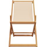  Sklopive stolice za plažu 2 kom od tkanine i masivnog drva bež | Eponuda.ba