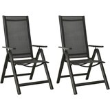 Maison Chic Zložljivi Vrtni Stoli - Stol za vrti 2 kosa tekstil in aluminij črni JS2688, (21876519) | Shoptok.si
