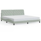  Okvir kreveta s LED-om bez madraca svijetlosivi 200x200cm baršunasti | Eponuda.com