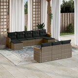 vidaXL 10-dijelni set vrtnih sofa od poliratana s jastucima sivi | shoptok.hr