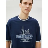 Koton T-Shirt - Navy blue - Loose