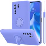  Ohišje, združljiv s Huawei v tekoči lahki vijolični barvi - zaščitni pokrov iz fleksibilnega silikona TPU z obročem, (20586386) | Shoptok.si