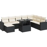 vidaXL 9-dijelni set vrtnih sofa s jastucima crni od poliratana | shoptok.hr