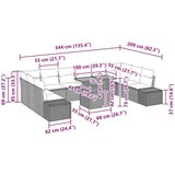  Vrtni kauč set Set od 11 Bež Aluminij Vrtni kauč set Pravokutni | shoptok.hr