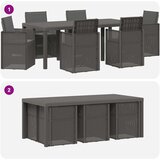  Vrtni set za objed s jastukom 7 pcs Svjetlosiva i antracit PP | shoptok.hr