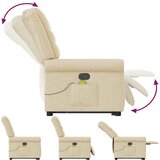  Masažni naslonjač na podizanje od tkanine krem | shoptok.hr