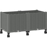  Vrtni saksija s kotačima Svjetlosiva 80 x 40 x 48 cm PP | shoptok.hr