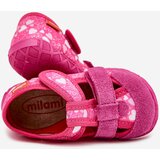 Boto Slippers Milami Children's With Velcro In Hearts Pink Reathiana | Eponuda.ba
