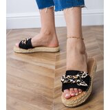 D/CEO Black espadrille slides with a bow Kartis | Shoptok.si