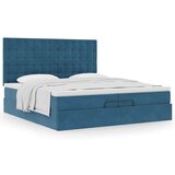  Otomanski posteljni okvir z vzmetnicami moder 200x200cm žamet, (22053197) | Shoptok.si