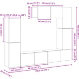  7-dijelni TV set zidna montaža izgleda kao staro drvo inženjersko drvo | shoptok.hr