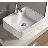 AQUAART nasadni umivaonik Brač (48 x 37 cm, Sredina, bez izljeva, Bijela boja)